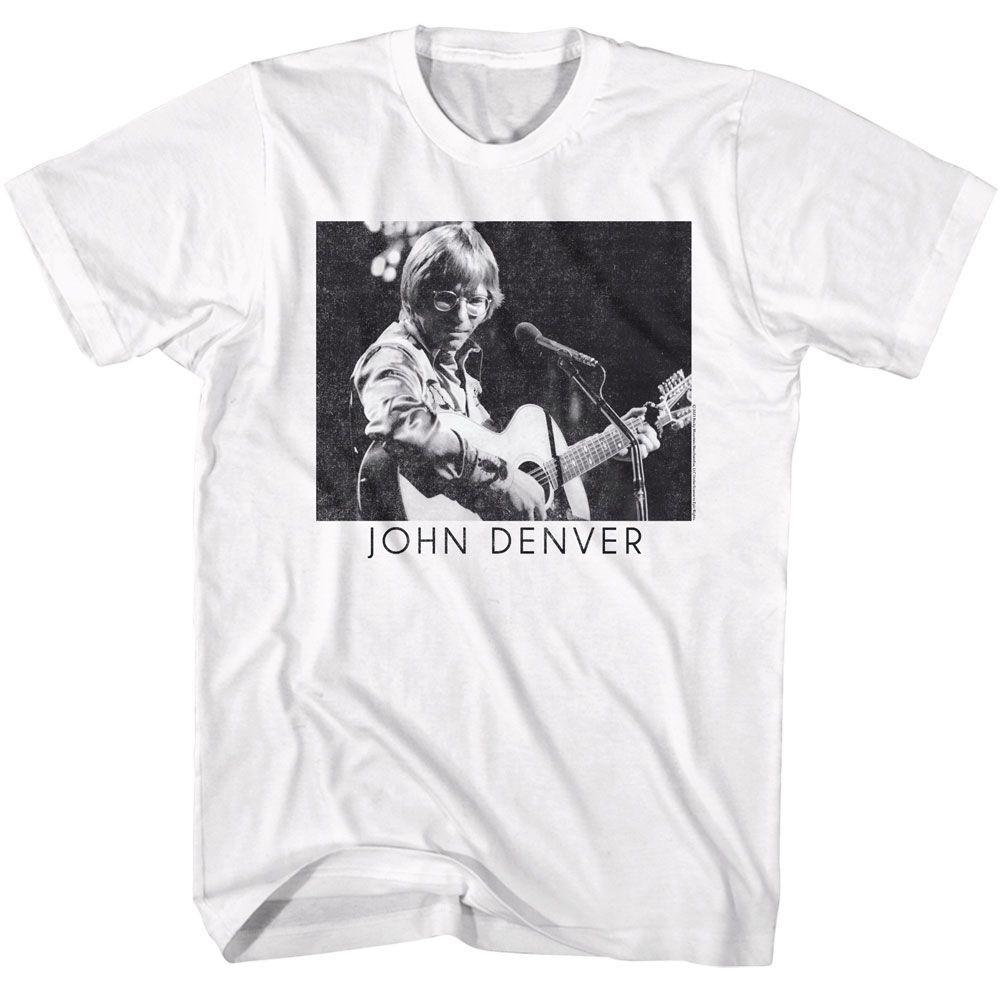 John Denver Playing Guitar Bw Music Shirt