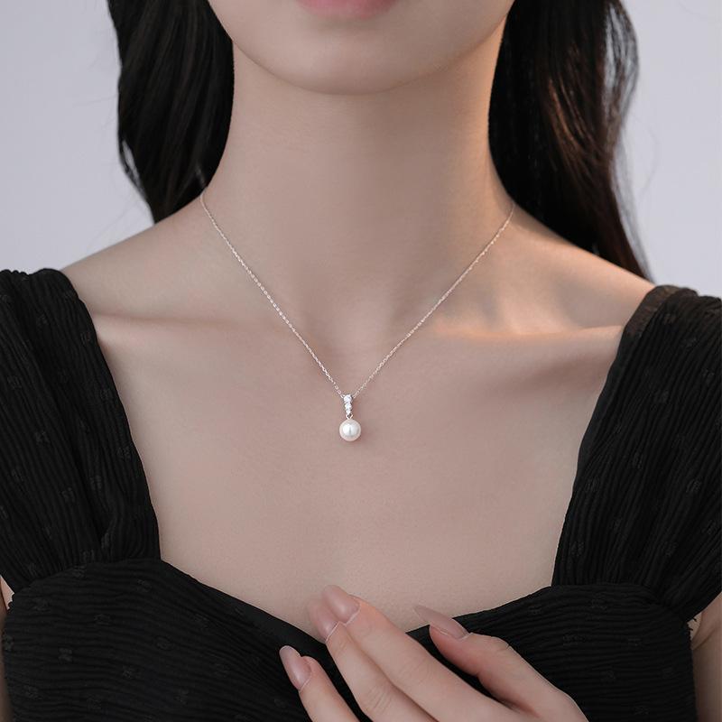 Ожерелье с подвеской из простого жемчужного серебра S999, женское, с особым интересным дизайном, с бриллиантовой цепочкой на ключицу, элегантное, высококачественное, изысканное ожерелье