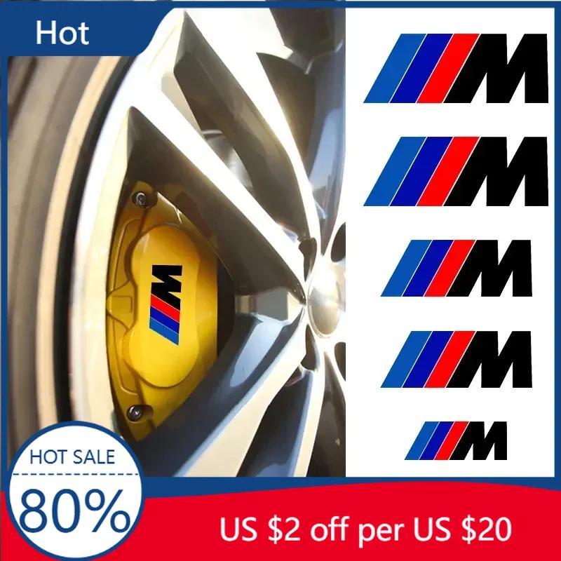 New 6PCS Car Brake Decorative Stickers Wheel Hub Styling Decals Accessories For BMW M X1 X3 X5 X6 X7 E30 E90 M3 E84 E83 F25