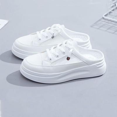 Новые весенне-летние женские туфли-одинарки, модные универсальные повседневные кеды, маленькие белые туфли, женские шлепанцы для улицы