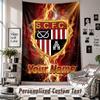 Wall Hanging Tapestry With Custom Name & Text, Stoke City FC Decorative Tapestry For Bedroom