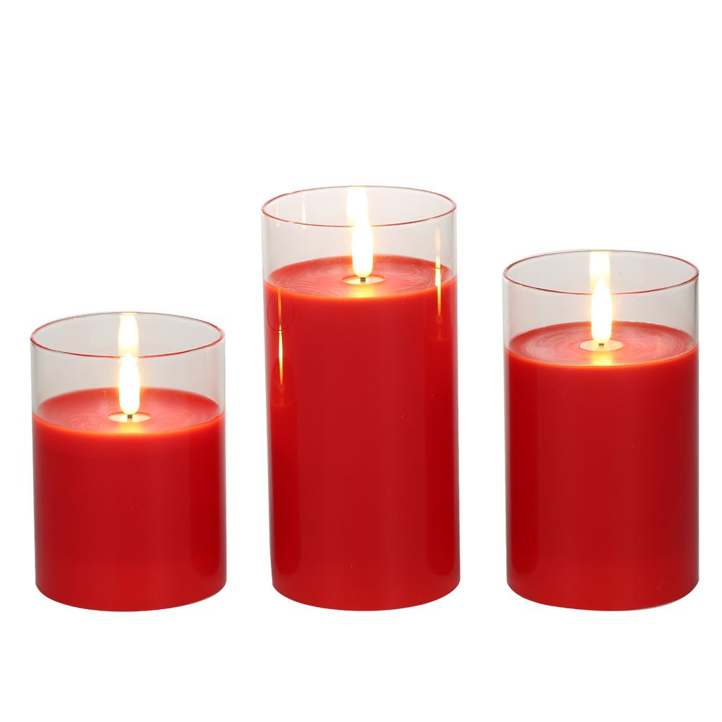 3PCS Flickering Flameless Candle Lights Kit with Controller Dynamic& Constant Bright Lighting