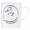 Marimocraft Snoopy Charlie Brown Mug, Heat-Resistant Glass, 330ml, Microwave-Safe, SPV-417, Clear