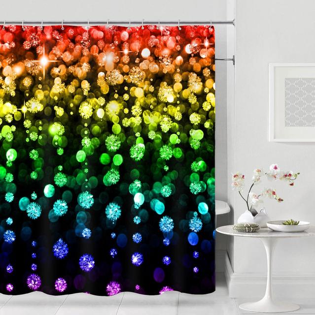 Современная занавеска для душа, модная блестящая занавеска для душа, полиэфирная ткань, водонепроницаемая занавеска для ванной, занавеска для перегородки ванной комнаты, 12 крючков
