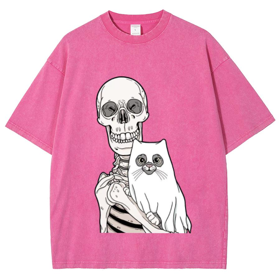 Винтажная джинсовая футболка унисекс оверсайз с графическим принтом черепа женская свободного кроя на сезон футболка класса люкс