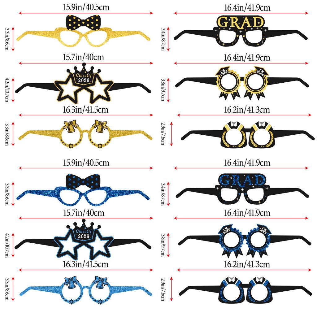 Graduation Season Party Decoration Paper Glasses Doctor Hat Trophy Ball Party Party Photo Props