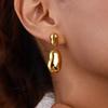 Uworld Classic Irregular Water Droplet Smooth Pendant Earring For Women 18K Gold Plated Stainless Steel Earrings Lady Jewelry