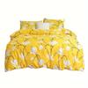 Комплект пододеяльника Желтый с цветочным принтом Постельное белье Мягкий Удобный Дышащий Пододеяльник Для Декора Спальни Гостевой Комнаты