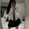 Рубашка JK Uniform с длинными рукавами и эффектом рыбьей кости для пикантных женщин, облегающая и утягивающая рубашка с уникальным дизайном и топом Sense