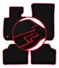Велюровые коврики с красной окантовкой для: BMW 3 E90 седан (2004-2011 гг.)