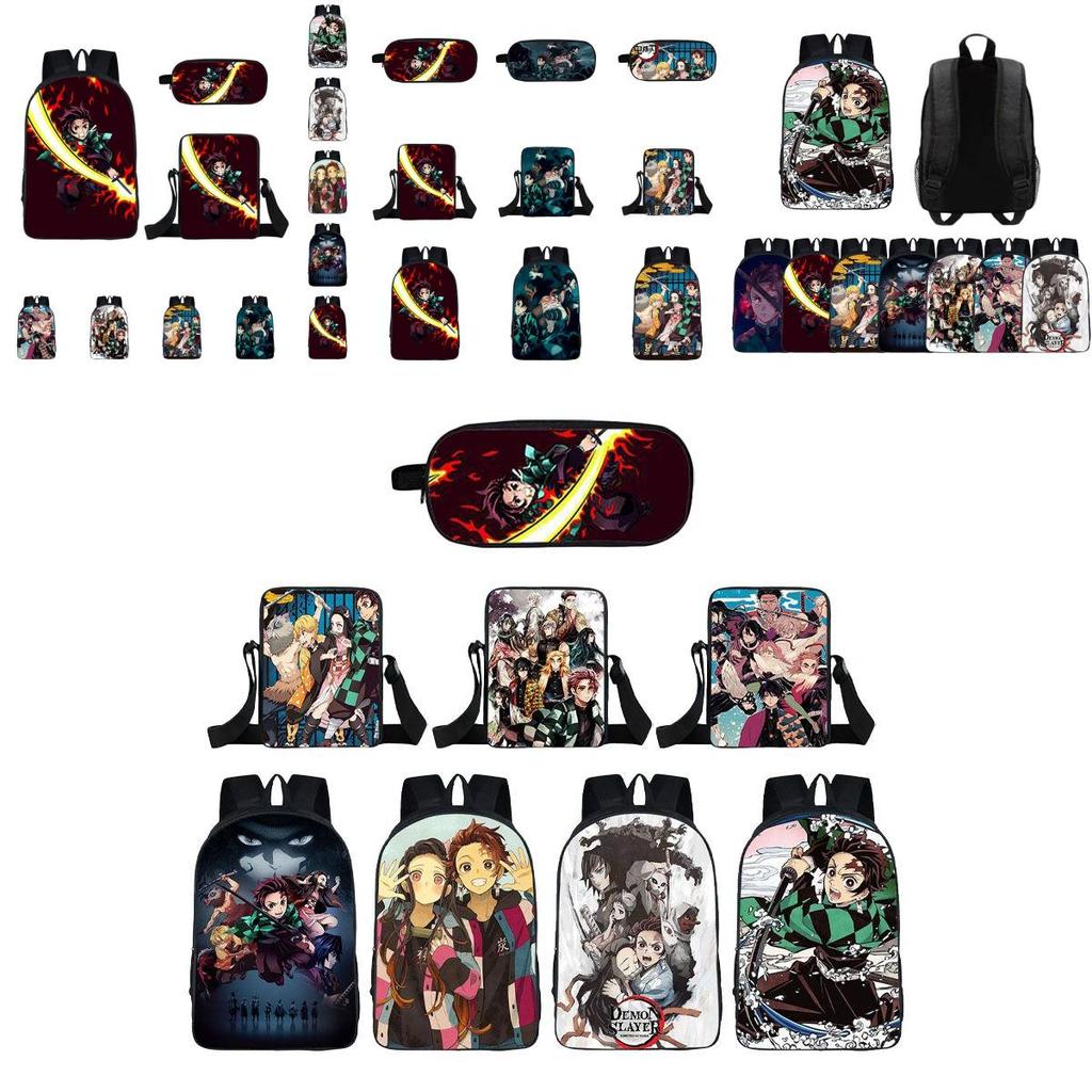 Модный рюкзак Demon Slayer с просторными отделениями и мультяшным дизайном