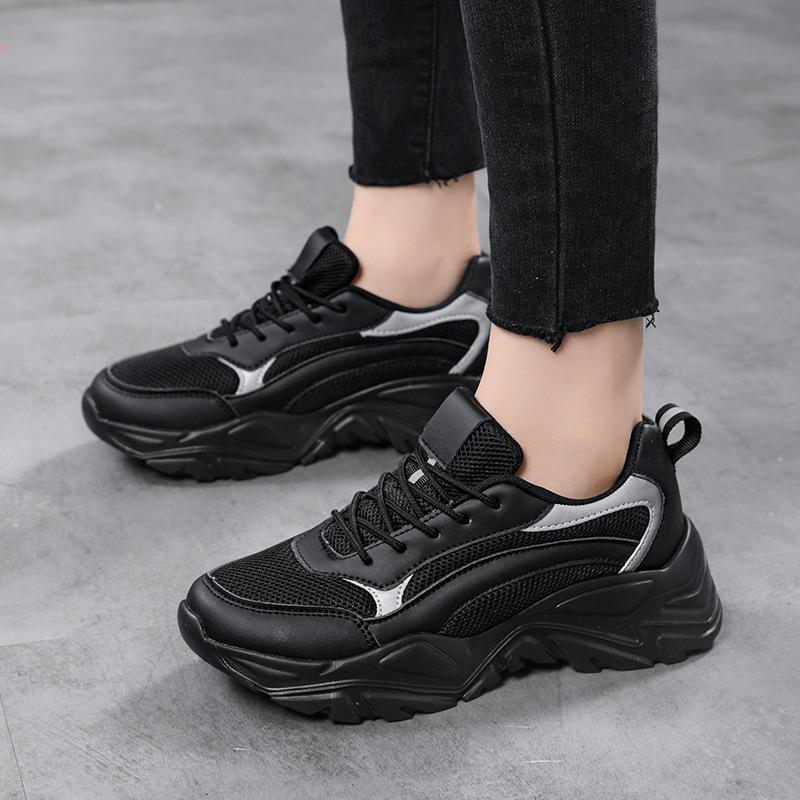 Женская обувь Весна и Осень Платформа Папины Туфли Женская обувь Повседневная спортивная обувь Полые Кроссовки