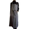 Nika Women's Linen Apron, Full Apron with Pockets, Long Length, Blue-Gray