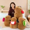 Adorable Capybara Plush Backpack Toy Featuring Colorful Avocado Dragon Fruit And Apple Designs