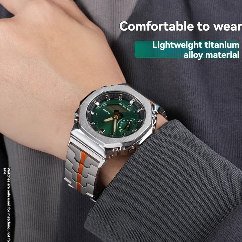 Модифицированный ремешок для часов из цельного титана для Casio GM-2100/GA-2100 Серия Farmhouse Oak DW5600 Браслет из цельного титана