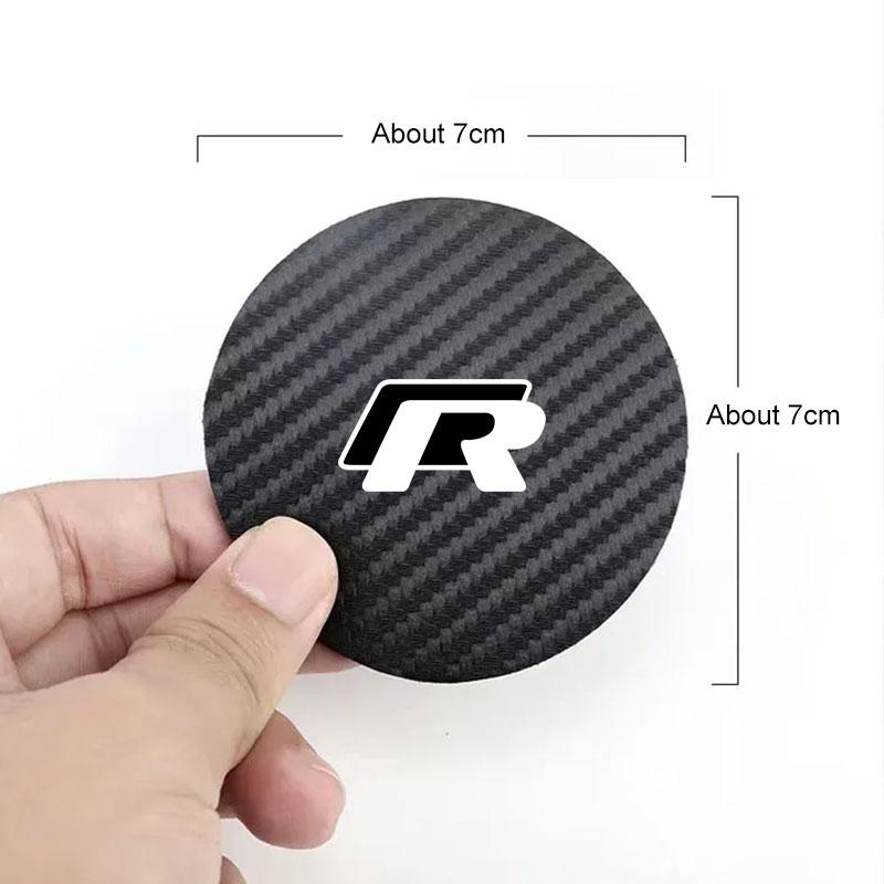 Car Coaster Water Cup Mat Anti-slip Pad Accessories for VW Volkswagen R GTI Golf 6 7 8 MK8 ID.3 4 Polo Tiguan Passat B5 Touareg