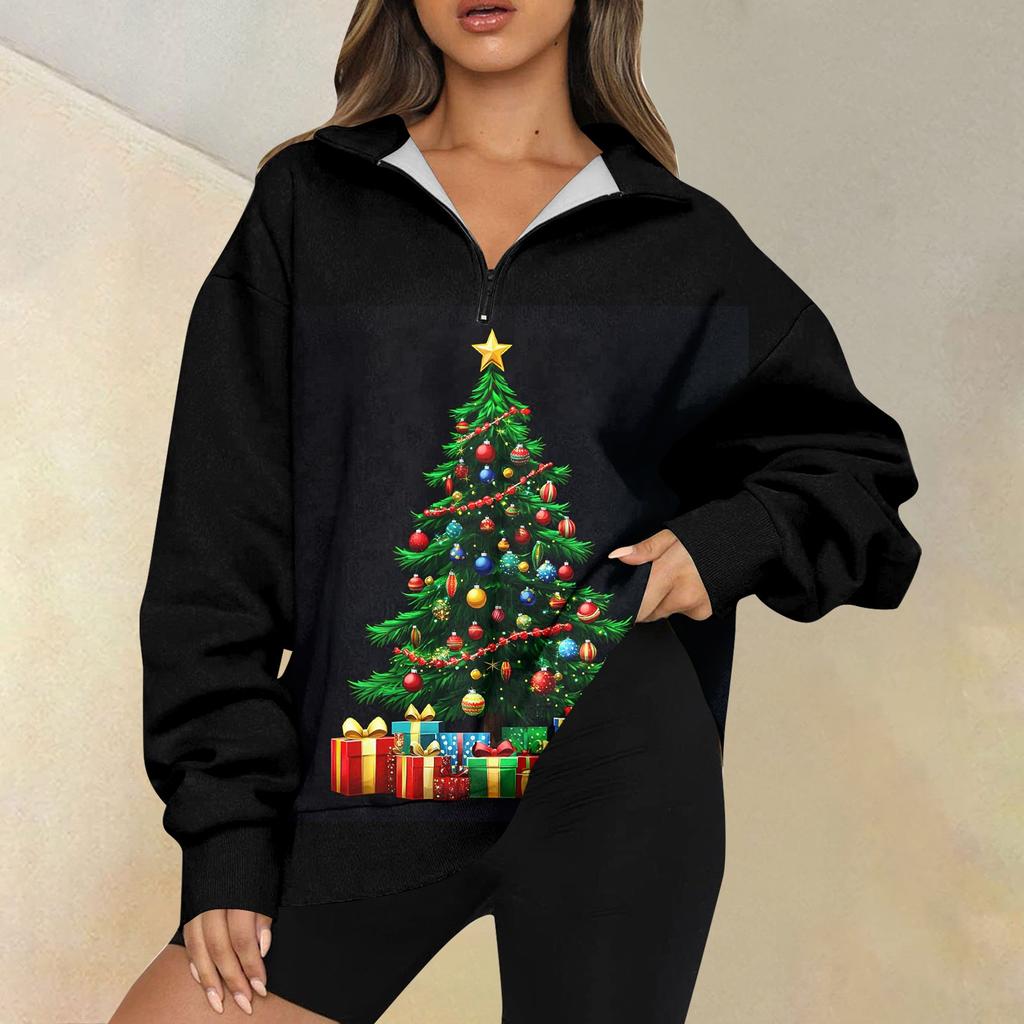 Женская повседневная мода с длинным рукавом и принтом, свободный свитшот на молнии