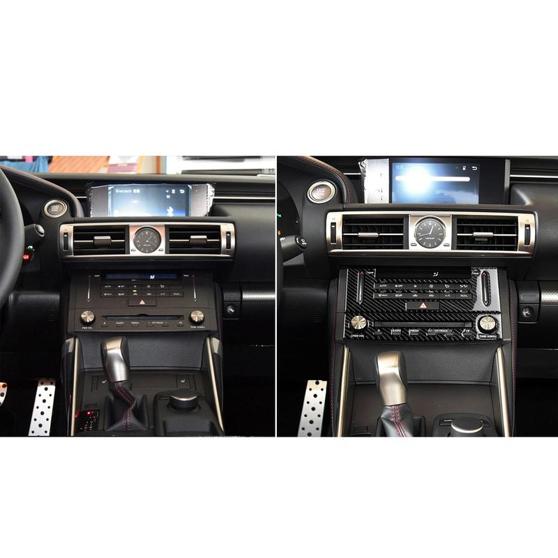 Carbon Fiber Car Accessories CD Climate Control Panel Modified Interior Cover Sticker Trim For Lexus IS250 IS350 300H 2013-