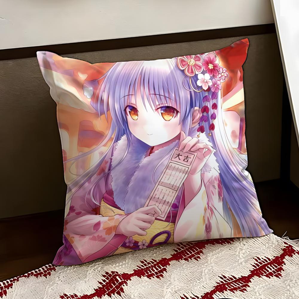 AAngel BBeats Аниме Наволочка Двусторонняя Мягкая Прочная Подушка Чехол Для Дома Автомобиля Многоцелевое Использование для Ежедневного Комфорта
