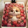 1 шт. Фланелевое одеяло с мультяшным принтом, Высококачественное, Удобное для всех сезонов, Домашний декор, Тепло и комфорт, Идеально для рождественского подарка на день рождения