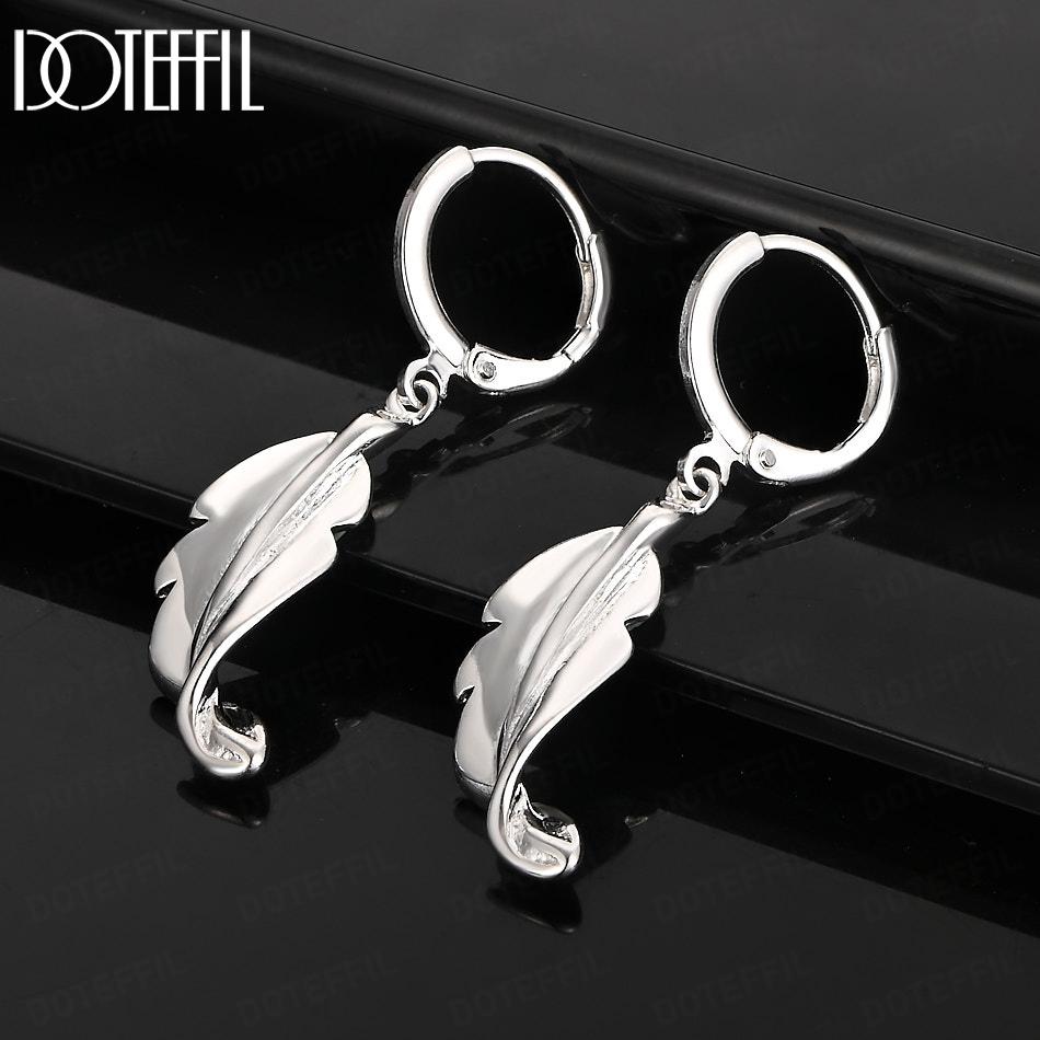 Серьги-подвески из стерлингового серебра 925 пробы в виде витого листа, модные свадебные украшения