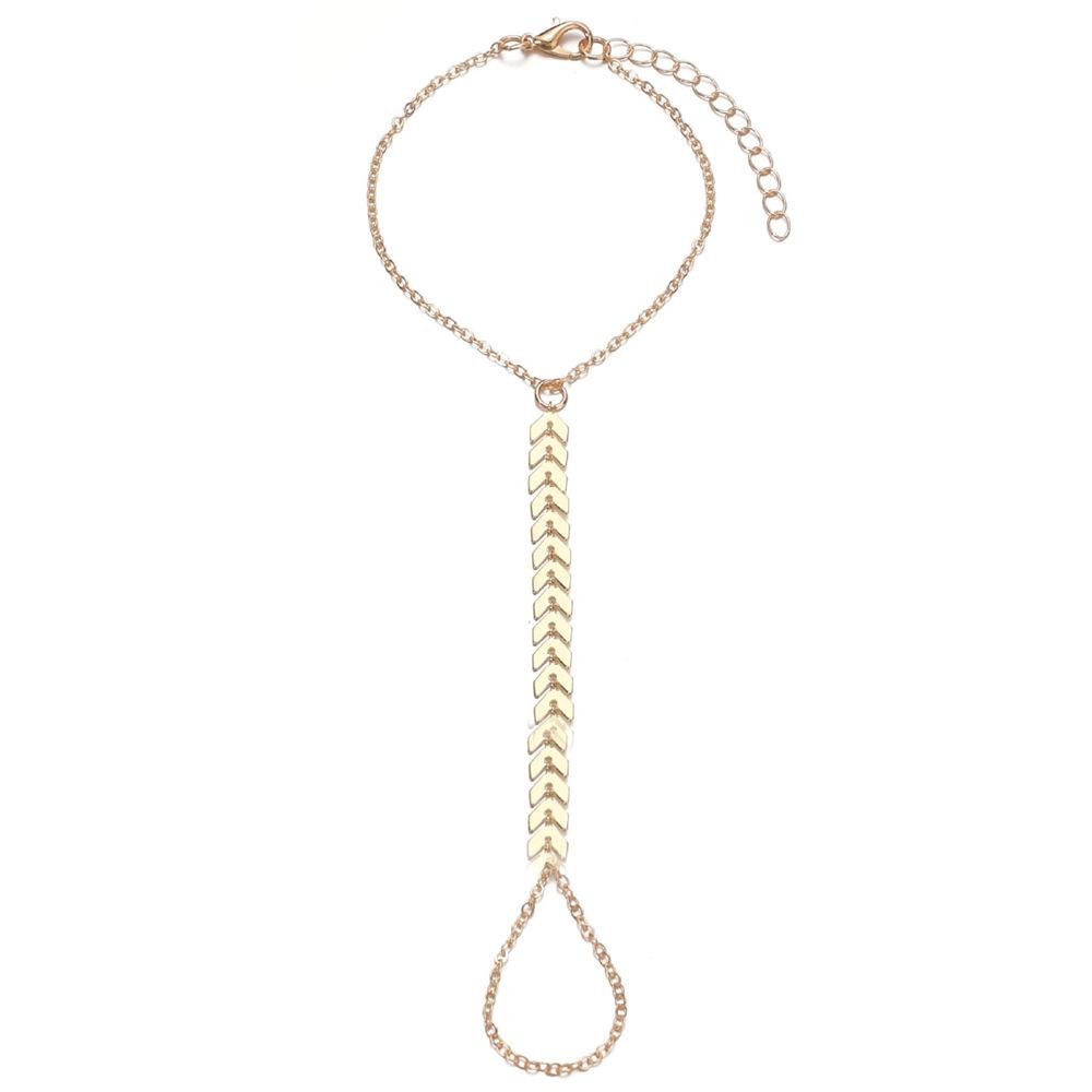 Европейский Креативный Браслет-Раб с Кристаллами и Цирконием: Женская квадратная цепочка с бусинами и соединением для пальца