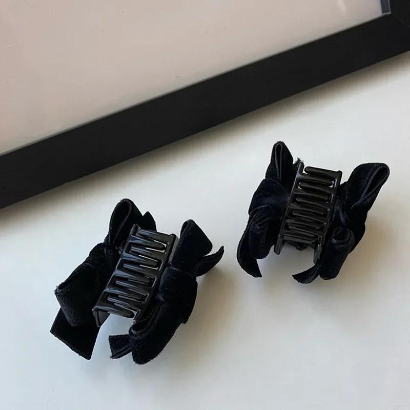 Корейский бархатный бант, заколка для волос, зажим-коготь, милый черный, красный бант, маленькая заколка для волос, головной убор принцессы, заколка для волос для девочек и женщин