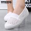 Solid Color Cotton Linen Shoes Women's Shoes Breathable Thread Empty Mesh Sneakers Women's Casual Mesh Lazy Mesh Shoes