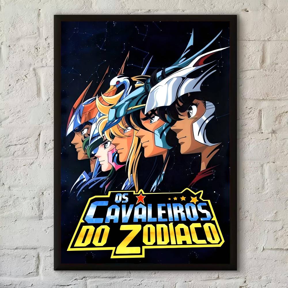 Classic Anime Saint Seiya Anime Posters Sticky Waterproof Paper Sticker Coffee House Bar Kawaii Room Decor