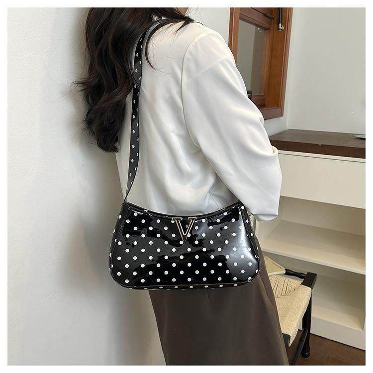 Polka Dot Bag Women's Commuting Underarm Bag Fashion Simple Niche Design Single Shoulder Small Square Bag