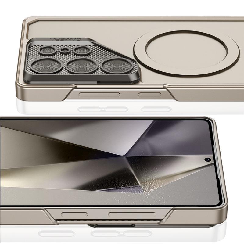 Подходит для Samsung S25u Чехол-кронштейн для мобильного телефона S24 Сверхтонкий Магнитный Впитывающий Беспроводная зарядка Защита линз