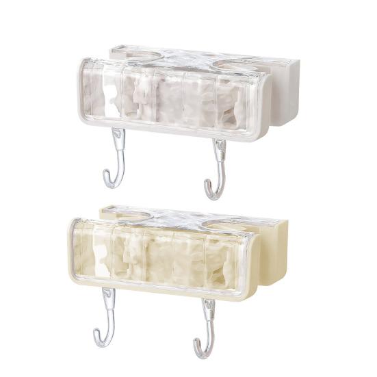 Держатель для швабры, двусторонний зажим для швабры, стойка для метлы без перфорации, компактный органайзер для ванной комнаты с крючком для дома