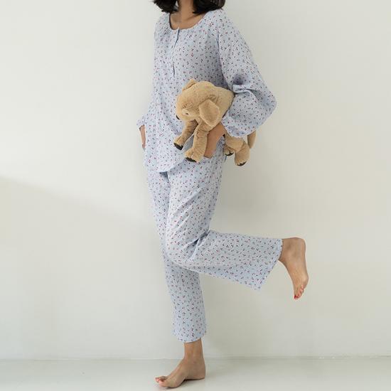 Пижама Yoru из чистого хлопка Skinny Five Little Cherry с круглым вырезом, 3 типа, выберите 1