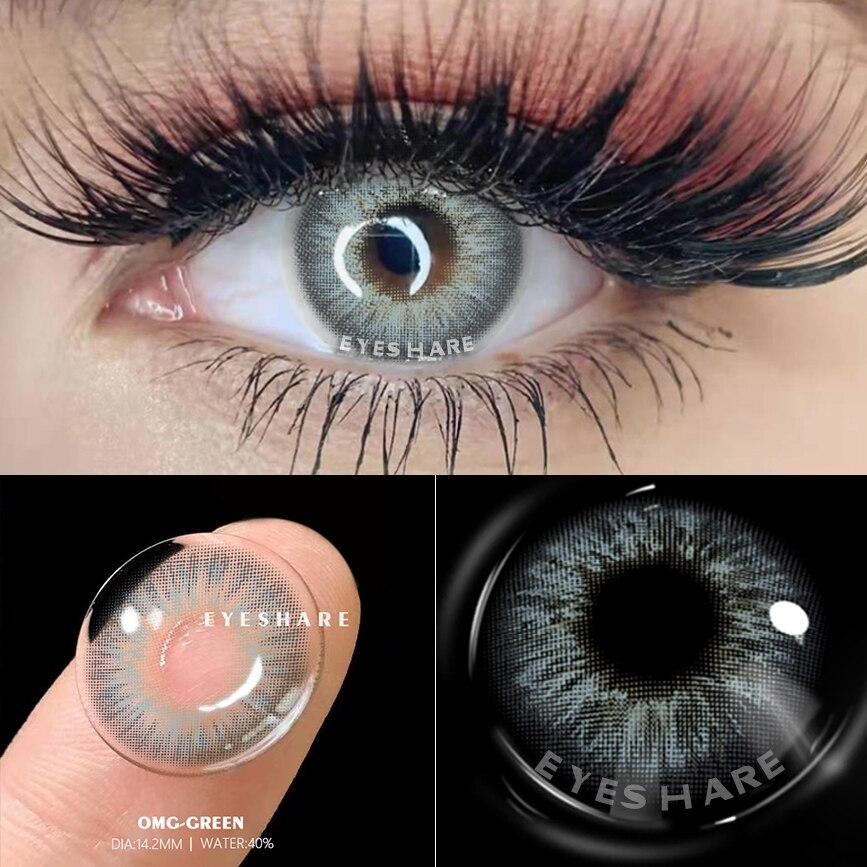 Eyeshare Natural Color Contact Lenses 1pair Yearly Blue Green Brown Gray Beauty Pupils Cosmetic