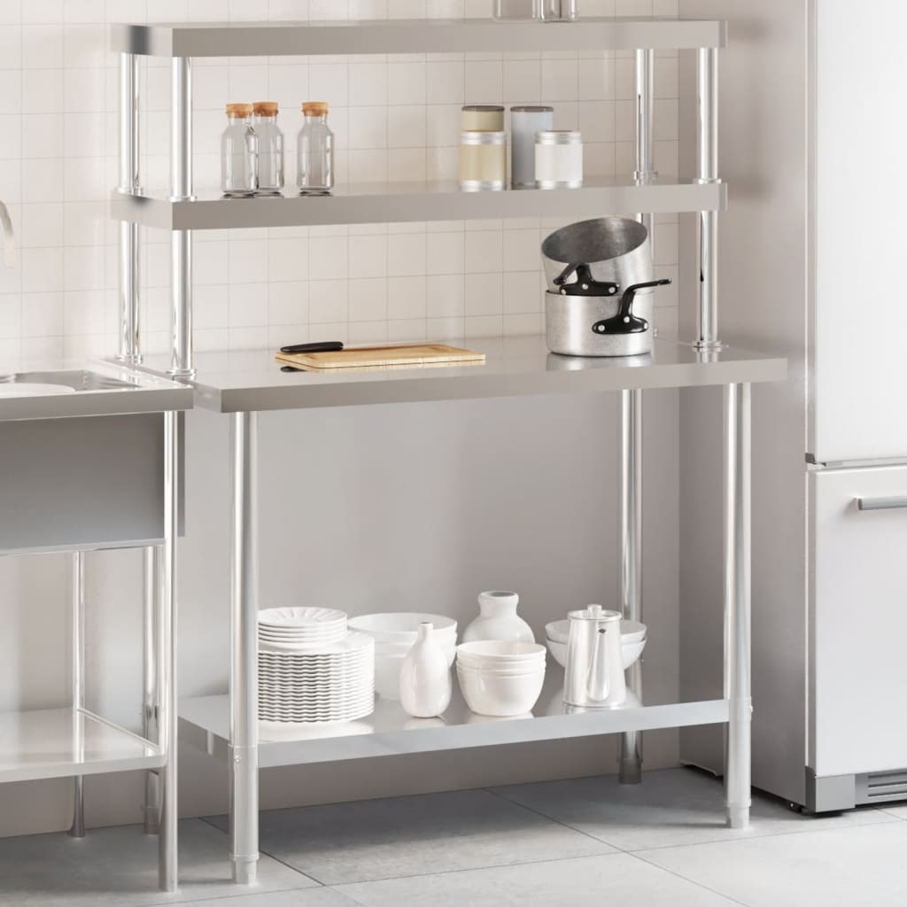 Vidaxl Kuchenny Stół Roboczy Z Półką, 110X55X150 Cm, Stal Nierdzewna