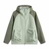 Li Ning CF Su Wan Long Jia Series Color Block Hooded Letter Zipper Long Sleeve Windbreaker Unisex Outerwear Green AEMU041-2
