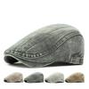 Spring Summer Cotton Denim Beret Men's British Peaked Cap Retro Progressive Cap