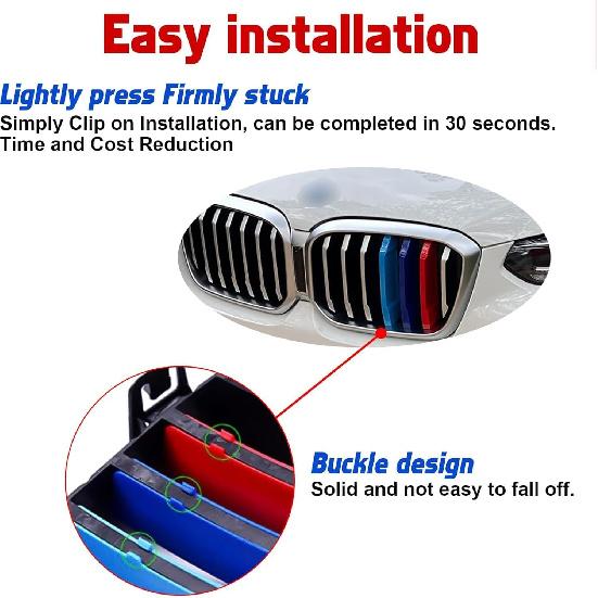 Automotive grille Insert Trims Strips Front Center Kidney Grilles Compatible with 2016-2019 BMW X1 7-Beams grille insert accessories