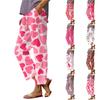 Women's Fashion Valentine's Day Printed Straight Pocket Elastic Waist Casual Pants