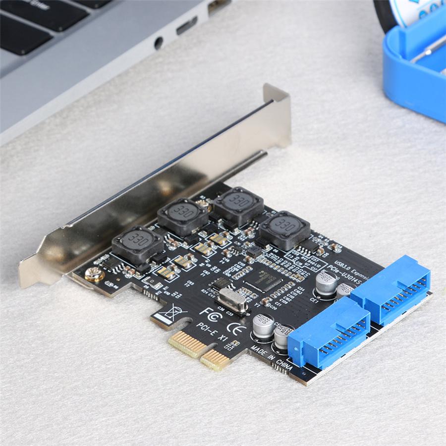 PCIE PCI Express к двойному 20-контактному USB 3.0 PCI-e X1 к 2 портам 19-контактная карта USB 3.0