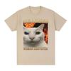 2026 SpringSummer Certified Feminine Respecter Funny Cat Emoticon Mens and Womens Fashion Retro TShirts
