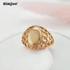 SIMJOO Smooth Oval Fishing Net Rose Gold Color Lady Ring