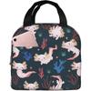 Kawaii Lunch Bag Axolotls Изолированный Lunch Box для женщин и мужчин Многоразовый портативный Lunch Bento Tote для школы, работы, пикника, походов