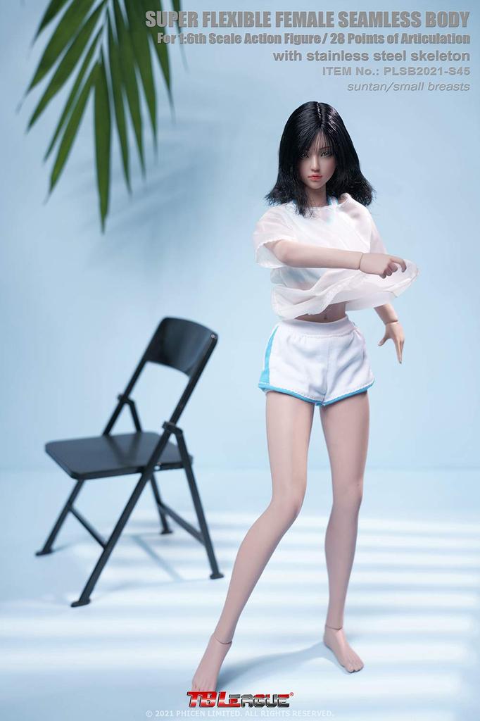 Scale Action Figure TBLeague Innocent Girl Asian Junior High School Student Super Flexible Seamless Body Small Bust Sunscreen Clothes and Swimsuit Gym