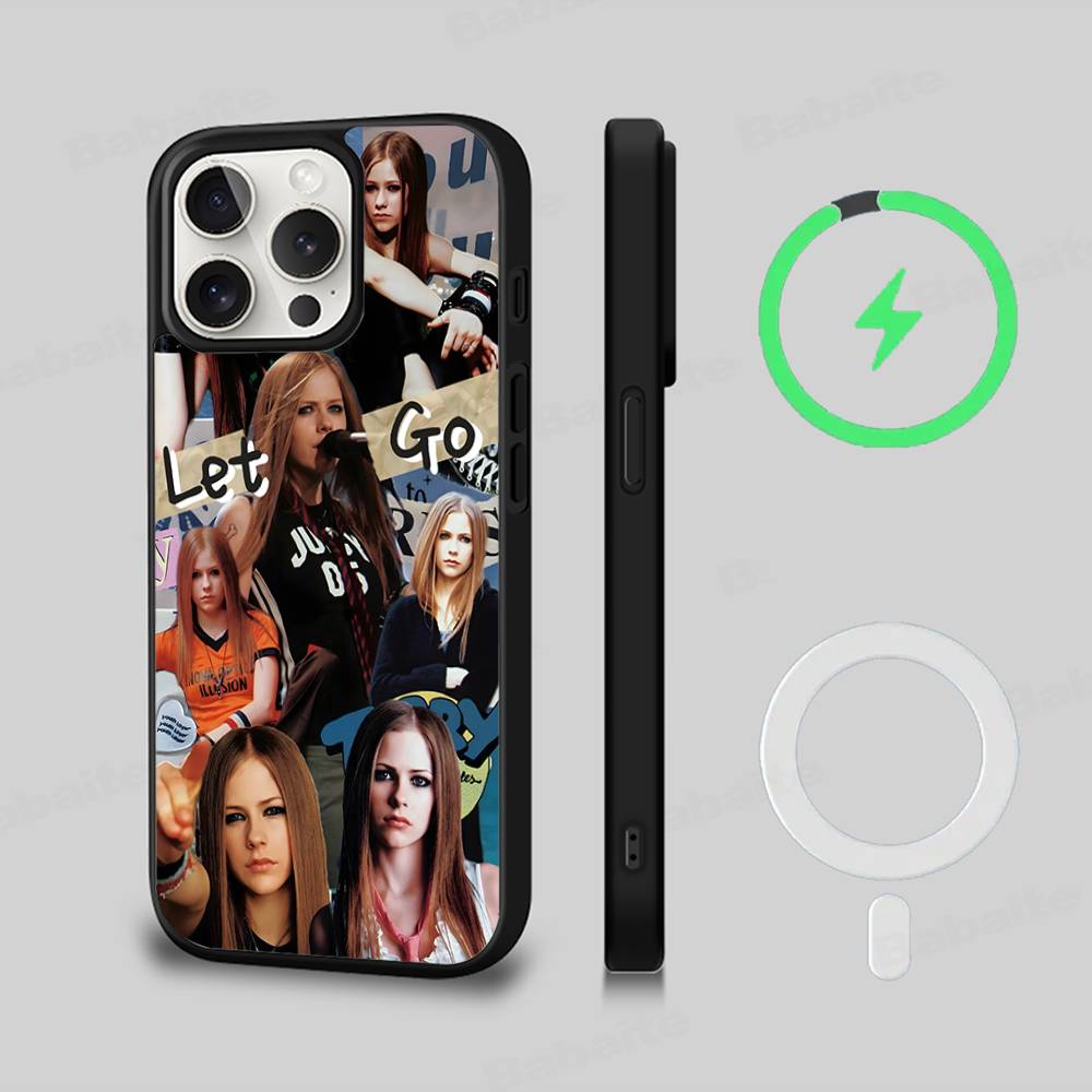 Магнитный чехол для телефона Avril Ramona Lavigne For Magsafe для iPhone 17 16 15 14 13 12 11 Plus Pro Max PC+TPU