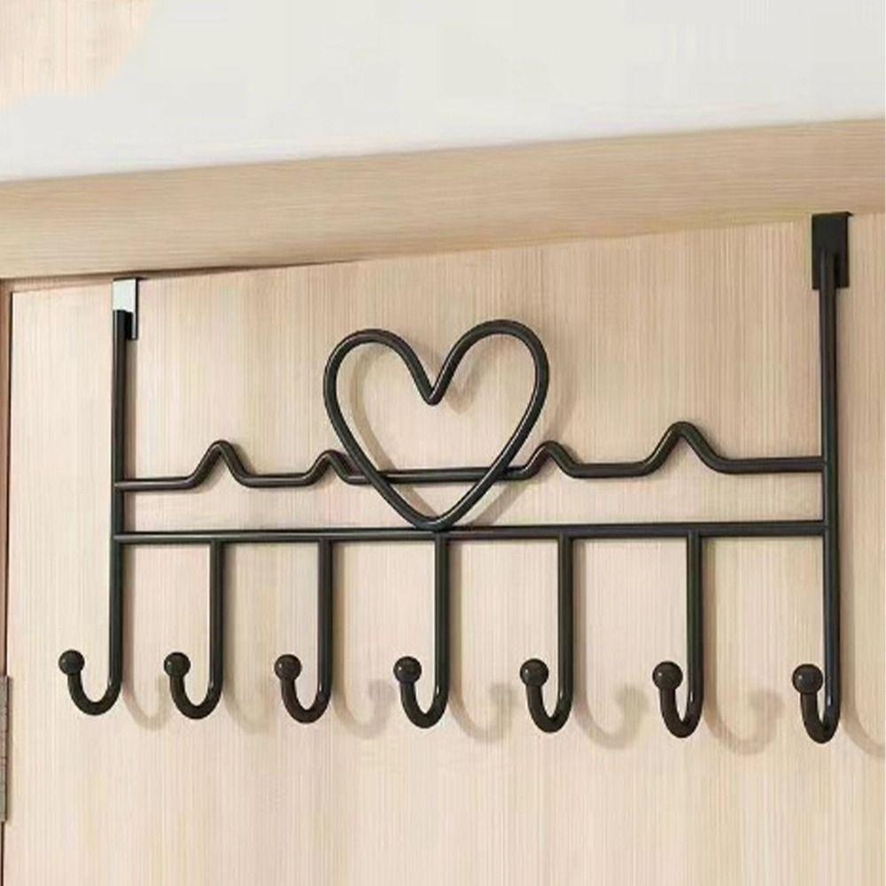 Наддверная вешалка без сверления Металлическая вешалка для одежды Наддверный органайзер Подвесная стойка для хранения Пальто