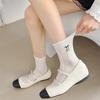Summer Sweet Lolita Lace Bow Long Socks for Women Hollow Sock Casual Loose Mid-tube Thin Stockings
