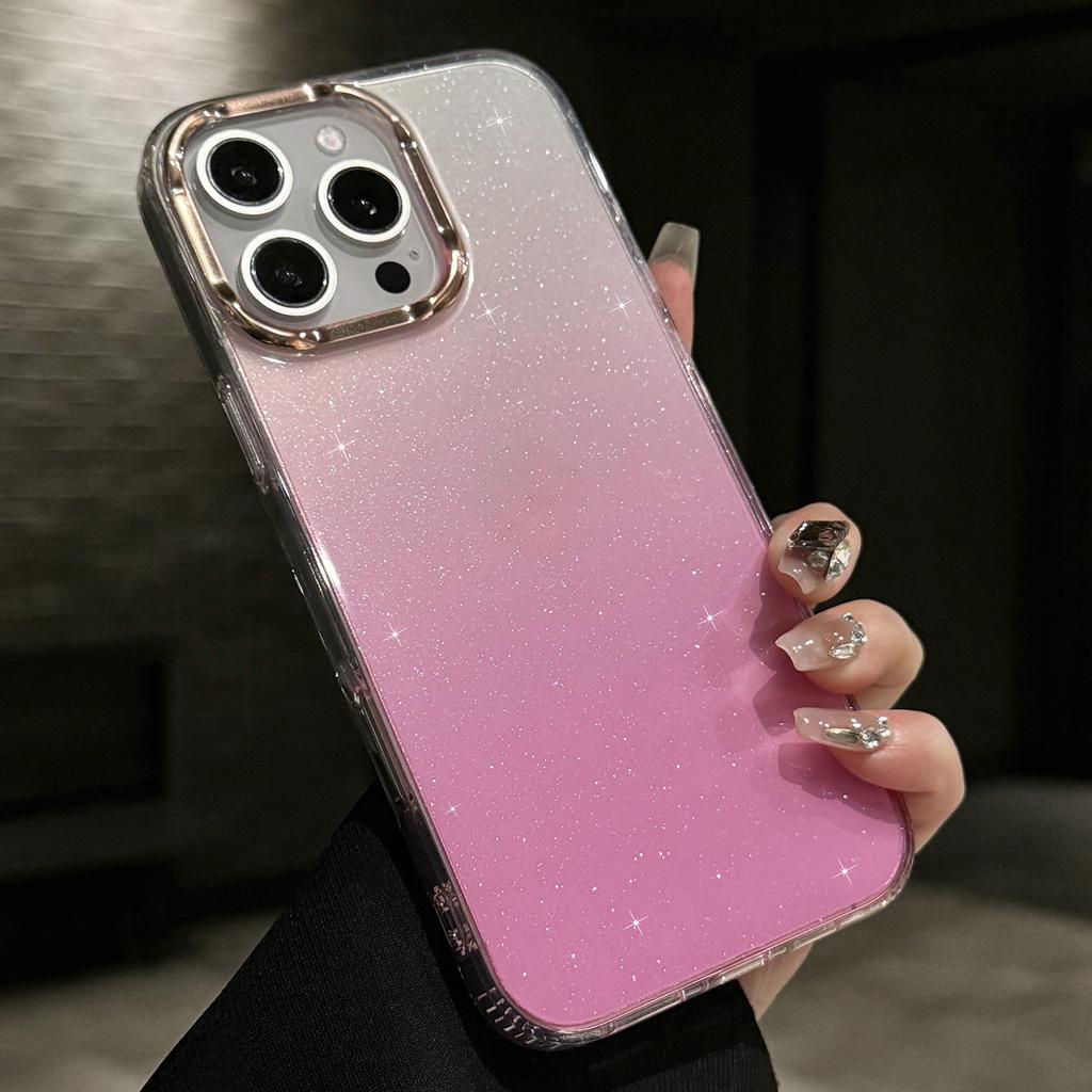 Для iPhone 16 Pro Чехол IMD Градиентный Блестящий PC+TPU Защитный Чехол для Телефона