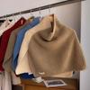 Warm High Collar Shawl Contrast Color Neck Wraps Elegant Knitted Shawl  Autumn