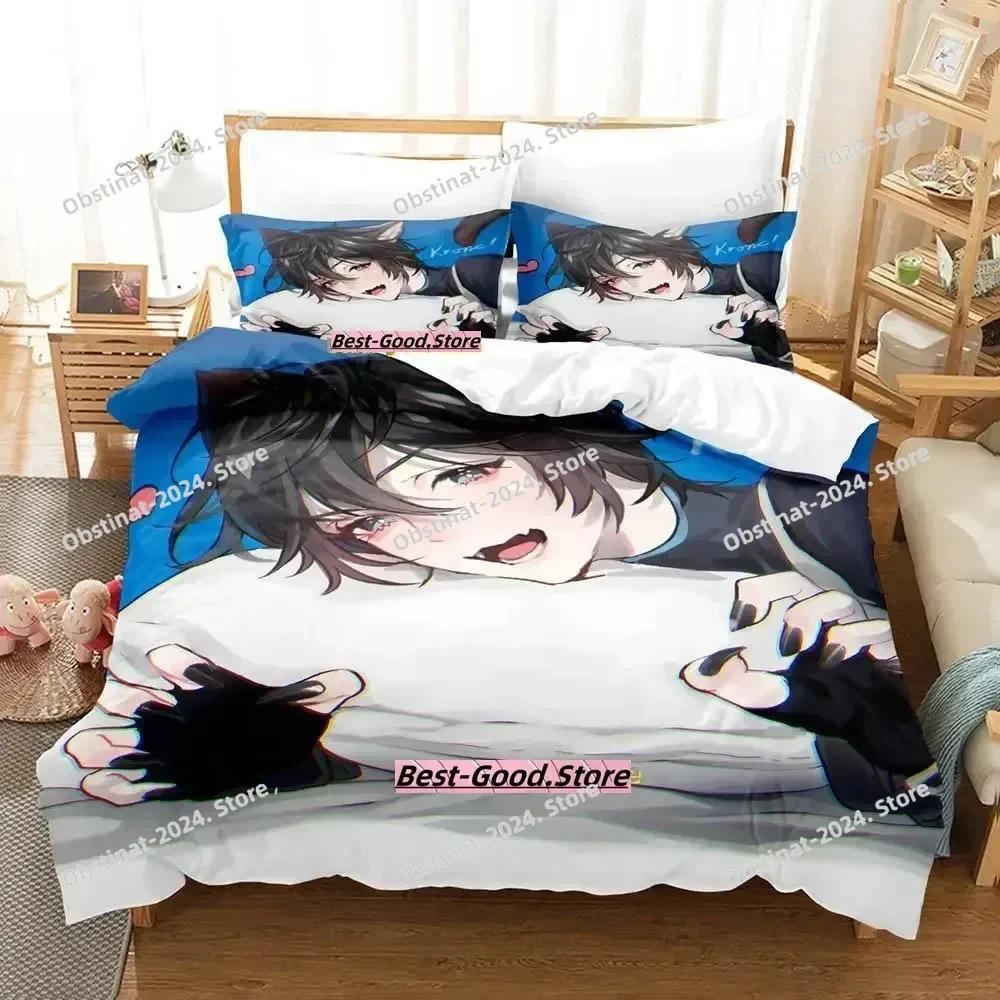 VTuber Axia Krone Комплект постельного белья Односпальный Двуспальный Full Queen King-Size Размеры Размеры Комплект постельного белья Взрослые Дети Спальня Комплекты пододеяльников Аниме комплект